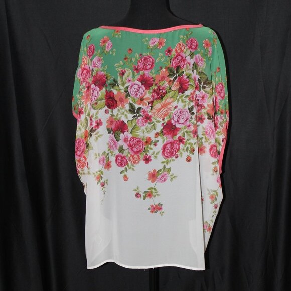 Bobeau Elegant Floral Flowing Women's Top - Picture 7 of 14